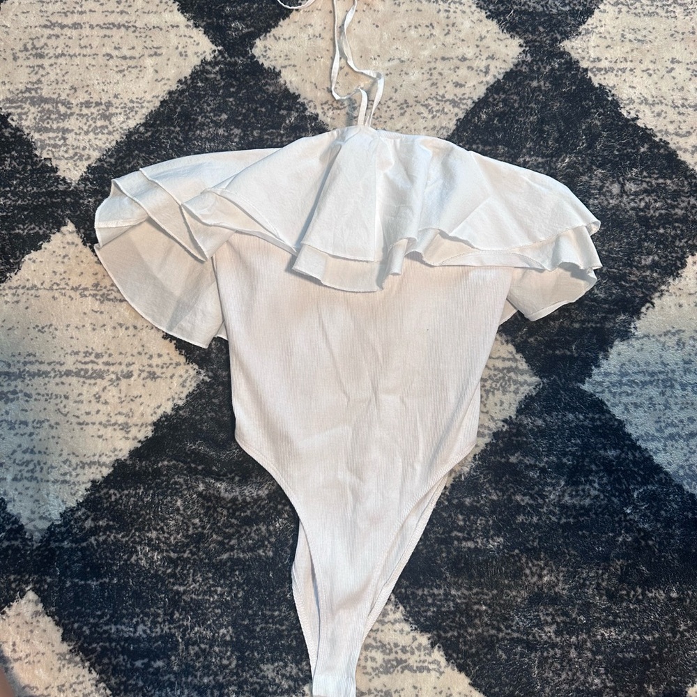 Zara White Halter Body Suite